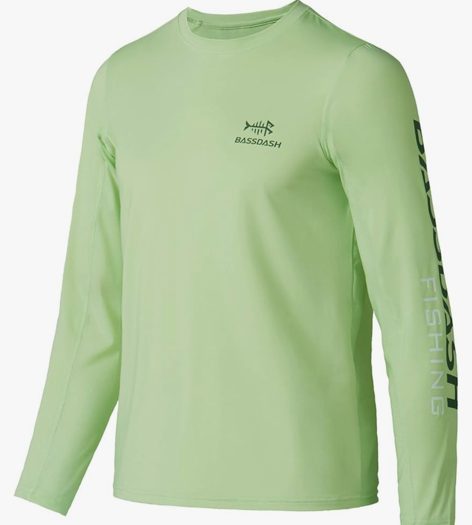 BASSDASH Youth Fishing T Shirts UPF 50+ Long Sleeve Performance UV Protection Tee for Boys Girls, size XL