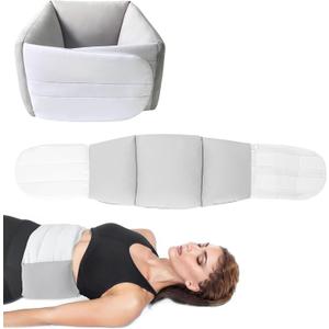 Lumbar Support Pillow for Sleeping, Adjustable Lumbar Support Cushion with Ergonomic Curve, Soft Silk Cotton Lumber Pillow, 360 Wraparound Design for Bed, Office Chair & Car Seat