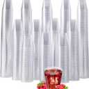 JOLLY CHEF 500 Pack 2 oz Plastic Shot Glasses Clear Disposable Plastic Cups Heavy-duty Party Glasses, Disposable Cups for Thanksgiving Christmas Halloween Party
