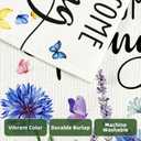 2 x Welcome Summer House Flags for Outdoor Decoration, Watercolor Wildflowers Large Yard Flag,Seasonal Decorative Decor for Holiday Spring Outside 28x40 Inch Vertical Double Sided