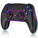MYSTILUCK Wireless Pro Controller for PS5/Pro/PC/MAC/Mobile/Steam Deck, Gamepad with 7 Color RGB Lighting/Hall Effect Joystick&Trigger/Turbo/Programmable/Headset Jack/Dual Vibration/1500 mAh Battery