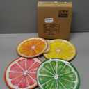 10 Inch Melamine Dinner Plates, Fruit Salad Dishes Set of 4, Summer Dessert Plate for Appetizer, Snacks and Side Plates, Birthday Party Lightweight Plates (Red/Green/Yellow/Orange)