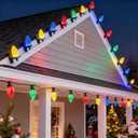 Dazzle Bright C9 Christmas String Lights, 100 LED 66 FT Waterproof Connectable Fairy Lights with 100 Spring Clips Timer, Christmas Decoration for Outdoor Roofline Home Garden Yard Tree (Multi-Colored)
