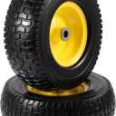 ACEBRI 13x5.00-6 Lawn Mower Tire and Wheel 13x5.00-6 Flat Free Tire Solid Rubber Tire Compatible with Riding Lawn Mower, garden tractors, With 3/4 1/2 5/8 0.1" Bushings, 3-3.8" Centered Hub, 2PCS