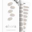ohora Semi Cured Gel Nail Strips (N Cream Paper) - Works with Any UV Lamps, Salon-Quality, Long Lasting, Easy to Apply & Remove - Includes 2 Prep Pads, Emery Board & Wooden Stick