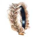 TOECWEGR Braided Headband WithTooth Wide Braid Messy Hair Hoop Women Fashion Hair Accessories (Golden Brown Mixed Bleach Blonde)