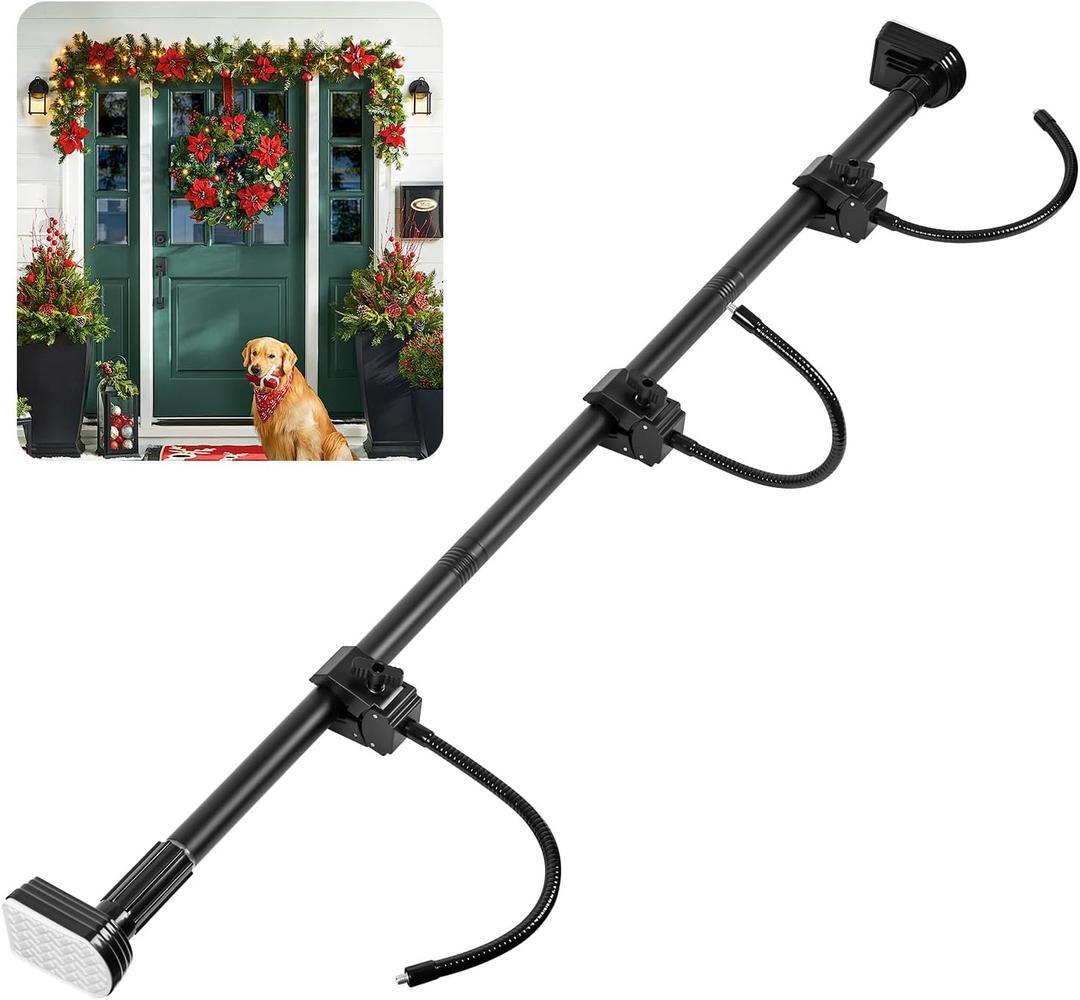 Garland Hanger for Front Door Frame, Adjustable Fits 18"-80" Doors Large Heavy-Duty Christmas Halloween Decoration Holder for Wreaths, Lights & More | No Screws, Drilling, Glue-Damage-Free