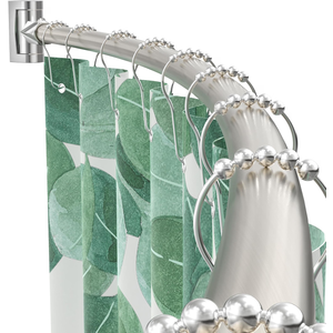 Curved Shower Curtain Rod For Bathroom, 38-72 Inches Adjustable, Nickel