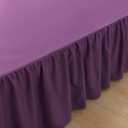 Bed Skirt Full Size Ruffled Bed Skirts with Split Corners, 14 Inch Drop Dust Ruffle Bed Skirt with Platform, Grape, 14'' Full