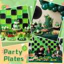 120 Pcs Square Paper Plates, Disposable Square Birthday Party Dessert Plates, Paper Dinner Plate for Party Theme Decorations Wedding Halloween Bridal Shower(Black, Grass green, Dark green, 7 Inch)