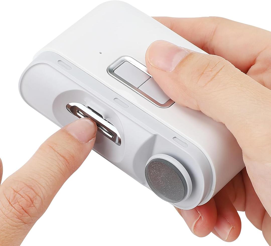 Automatic Nail Clipper with Nail File, Electric Baby Nail Clippers with Light, Rechargeable Nail Clippers with Catcher, Electric Nail File for Baby, Kids, Seniors, Caregivers