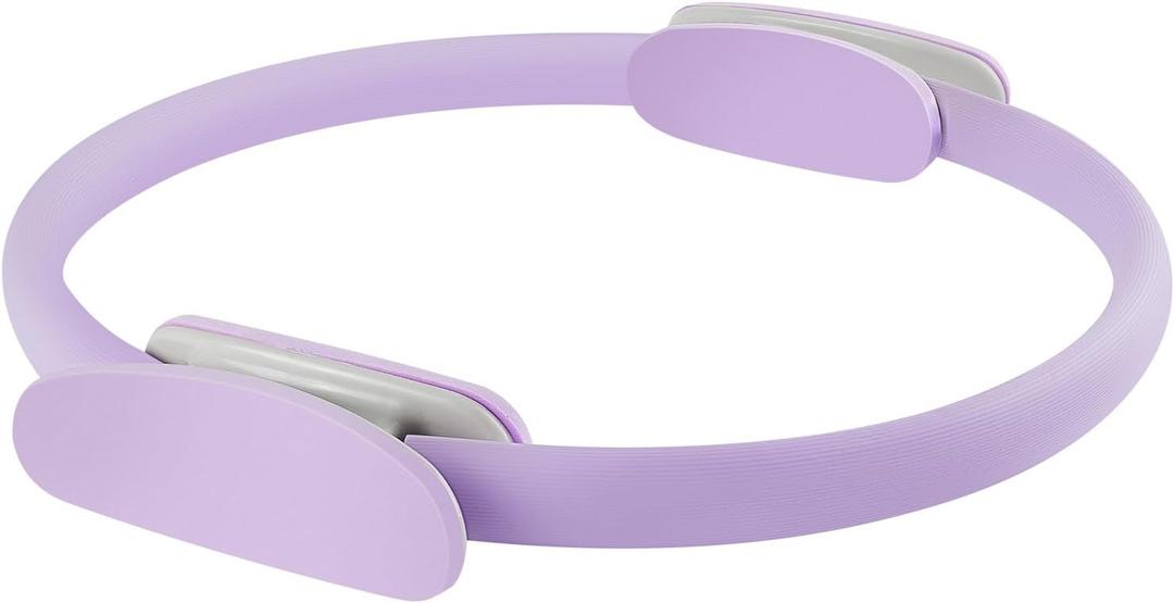Pilates Ring 15 Inch Magic Circle Ring, Dual Padded Handles Pilates Rings Circle, Adjustable Yoga Ring, Purple