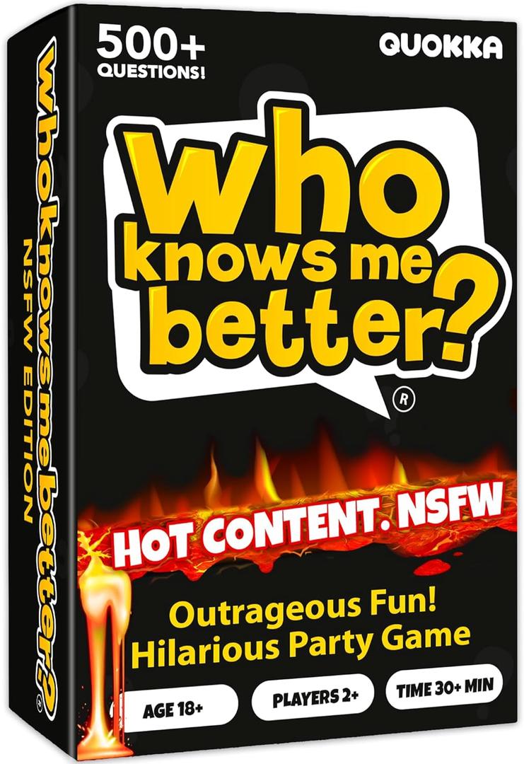 Quokka Card Games for Adults Who Knows Me Better NSFW Edition Party Game with 500+ Questions for Friends, Couples & Party Game Nights Ages 18+