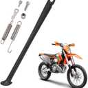 Dirt Bike Kickstand Motorcycle Side Kick Stand 7075 Aluminum with Springs Bolts for 150 200 250 300 350 400 450 500 505 530 EXC XC XCW XCF XCFW EXCF EXCR XCRW Supermoto Enduro Motocross Black