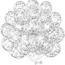 Party Balloons 12inch 50 Pcs Latex Confetti Balloons Birthday Balloons Party Decoration Wedding Baby Shower Christmas Party-Confetti Silver