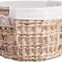 15, 13, 12in Woven Baskets With Cloth Inside 3 Pack
