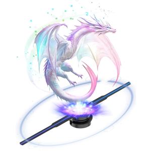 3D Hologram Fan, 18 Inch 3D Holographic Fan 2000*704PX Resolution 352pcs HD LED Beads with Remote/Bluetooth/WIFI, Holographic Video Advertising Projector for Business, Halloween, Party, Bar (45CM, 8G)