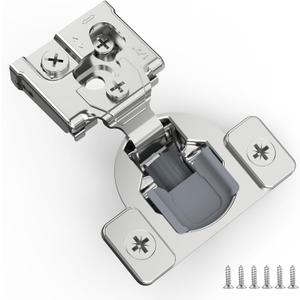 10 Pack 1/2" Overlay 3D Soft Close Hinges for Face Frame Kitchen Cabinet, 3 Way Adjust, Self Closing Concealed Cabinet Hinges-105 Degree