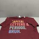 Capital Letters and Periods Bruh.T-Shirts Women ELA Teacher Funny Sayings Tee Cute Teacher Gift Pullover Top, 3XL