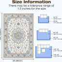 Washable Area Rug 8x10, Vintage Floral Carpet