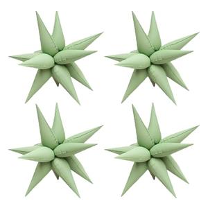 50pcs Matte Green 20' Water Drop Foil Cone Mylar Balloons Matte Green Star Balloons Explosion Star for Girls Boys Birthday Party Wedding Baby Shower Party Decor