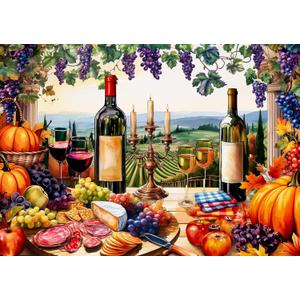 Springbok Vineyard View 500 Piece Jigsaw Puzzle for Adults - Wine and Fall Puzzle - Unique Cut Pieces - Made in USA