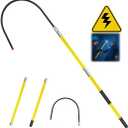 7.6 Feet Rescue Hook, High Voltage Insulated Rescue Hook high Voltage Telescopic 10kv35kv, Fire Electrician Anti-electrocution Rescue Hook 380V, Rescue Hook,18 inch Opening (Yellow7.6Feet)