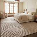 Brown Solid Color 8x10 Area Rug,Large Washable Rugs for Living Room