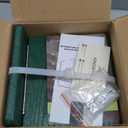 Kingsyard Squirrel Feeder Box for Outside, Recycled Plastic Squirrel Feeder with Removable Metal Front Panel & Perch, Easy to Fill & Clean, Weather-Proof Roof (Green)