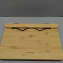 Readaeer Bamboo Book Stand, Large Book Holder with 6 Adjustable Height, Foldable Cookbook Stand Desktop Document Holder for Kitchen & Office (13.4 x 9.3 Inch)