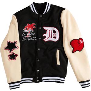 SOLY HUX Men's Varsity Jacket Color Block Graphic Long Sleeve Streetwear Y2k Baseball Jacket (M)