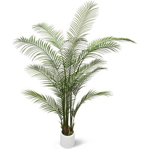 Artificial Palm Tree：5.2FT Tropical Fake Silk Plant UV Resistant Faux Areca