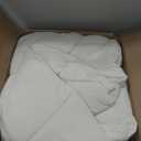 L LOVSOUL Down Alternative Oversized King Comforter, 120x98Inches, Polyester, White, All Season, Box Stitching Design, Corner Tabs