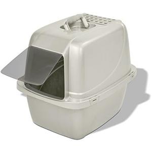 Van Ness Pets Odor Control Large Enclosed Cat Litter Box, Hooded, Pearl, CP6, no plastic door