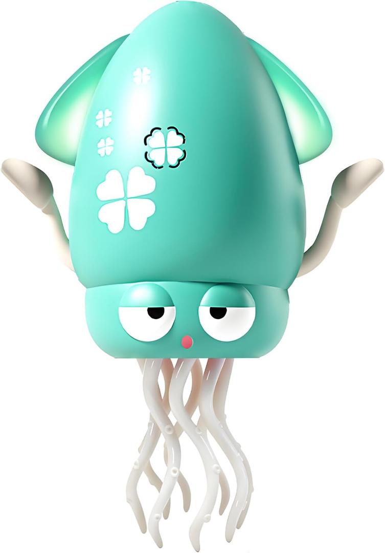 Pbooo Dancing Octopus Toys, Tummy Time Toys, Dancing Squid Baby Toys with LED Lights, Rechargeable Crawling Octopus Toy for 6-12 12-18 36 Months 1 Year Old, Interactive Moving for Boys Girls