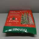 HMASYO 6 FT Pop Up Christmas Tree with 100 LED Lights & Remote, Silver Christmas Tinsel Tree, Collapsible Artificial Pencil Tree for Home Office Party Decor, USB Powered Timer Lights, Easy Assembly