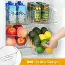 Hudgan 12 Pack Pantry Storage Bins for Kitchen Cabinet, Clear Plastic Organizer Bins for Bathroom, Pantry Organizer Containers for Home Edit, Drawer, Under Sink, Fridge