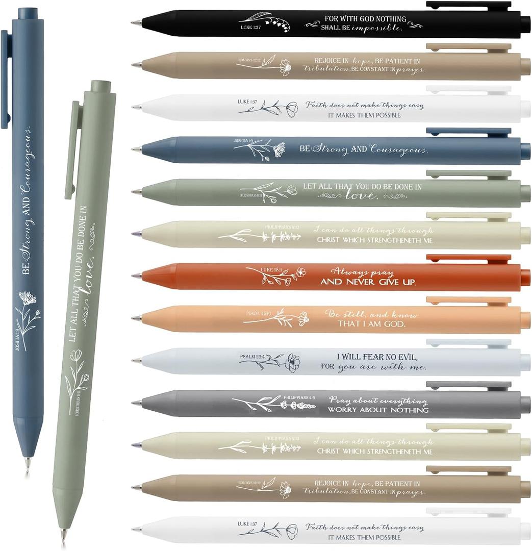 Sayglossy 100 Pcs Scripture Ballpoint Pens Christian Gifts Bulk Party Favors for Church Office Sunday School Bible Study Supplies Birthday Religious Inspirational First Communion (Boho)