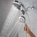 Delta 5-Setting HydroRain 2-in-1 Dual Shower Head with ProClean Spray, Chrome High Pressure Shower Head with Handheld Spray, 1.75 GPM Flow Rate, Chrome 75419