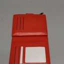 Small Wallet Women RFID Blocking PU Leather Bifold Compact Card Holder Wallet for Women with Zipper Coin Pocket 4 ID Window (Red Wine)