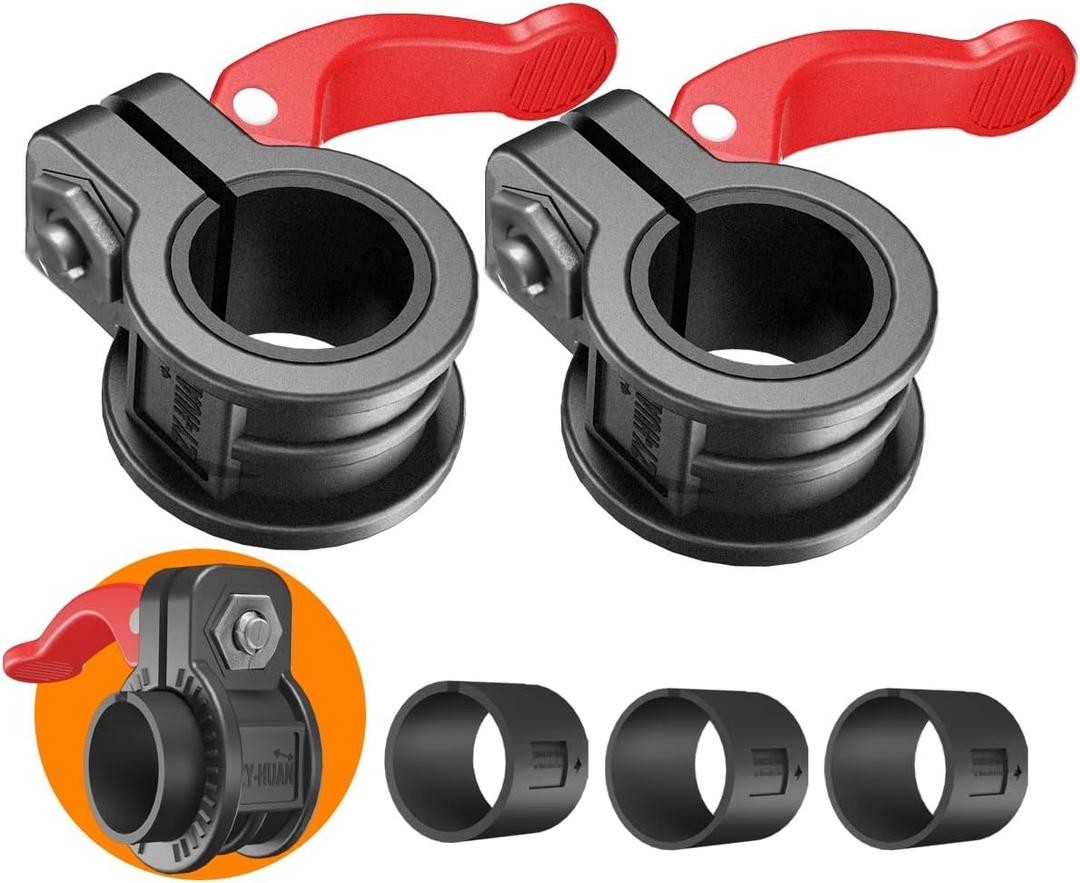 Mini Barbell Clips 1 inch I Multi-Size Adjustable Barbell Collar I 1 inch Barbell ClampsIQuick Release Weight Clips Pair of Locking for Dumbbell Bar (Black+red)