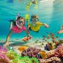 Snorkel Mask Set, Dry-Top Snorkel Set Scuba Diving Mask, 180 Panoramic Wide View, Professional Breathing Freely Snorkeling Gear Kit with Nose Cover for Snorkeling Swimming, Travel