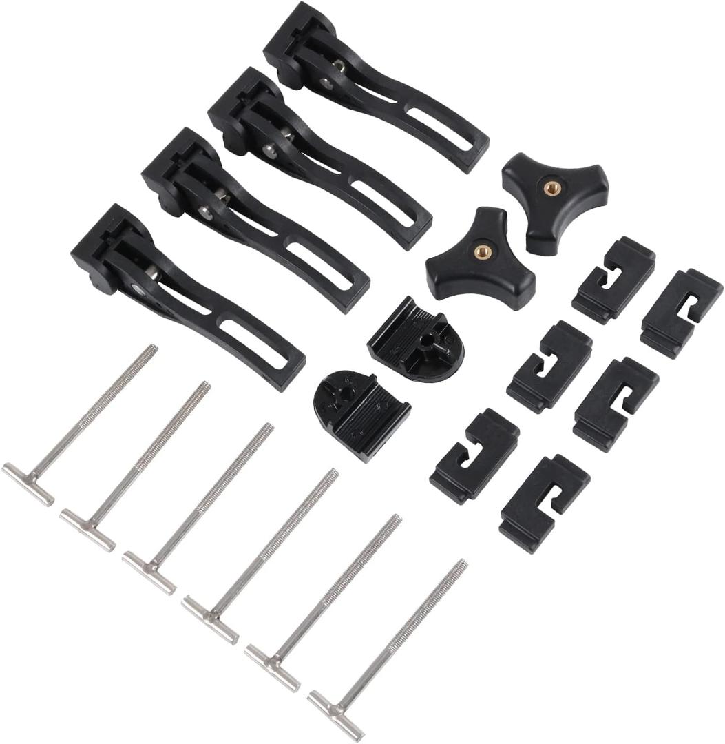 DICMIC Truck Tonneau Cover Replacement and Accessories Part Kit for Hard Tri-fold & Quad-fold Truck Bed Cover Include Nut, T-Bolt and Tonneau Cover Clamp, 4X Rear Clamp