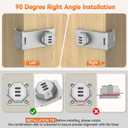 90 Degree 3-Digit Combination Cabinet Lock, Zinc Alloy Keyless Folding Hasp Lock Latch, Password Security Rotary Door Latch for Office File Cabinet, Drawer, Locker, Cupboard (2, Silver)