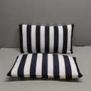 Decorative Pillow Case Lumbar Pillow Case Rectangular Polyester Stripe Navy White, 19x10 inches