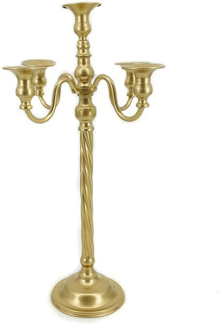 Removable Retro Metal Candlestick Threaded Rod, Wedding Party Candlestick Decoration (Gold 20.8in)
