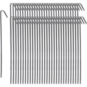 Pinnacle Mercantile 60 Pack Tent Stakes Metal Garden Edging Fence Hooks Pegs Christmas Decoration Stakes Made USA 9 inches Long