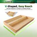 BAMOTTO CRAFTBAMBOO V-Shaped 3-Pack 19.6" Long Bamboo Drawer Organizer Box - Easy Reach Cutlery Tray for Flatware Silverware Utensil, Kitchen & Home Use (19.6"x5.7"/19.6"x7.8"/19.6"x12.4")