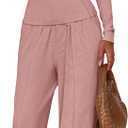 Lazysmile Lounge Sets For Women 2 Piece Sets Fall Outfits Long Sleeve Tops with Wide Legs Pants Casual Matching Set