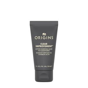 Origins Clear Improvement Active Charcoal Mask to Clear Pores | Purifies & Reduces Excess Oil | With Bamboo Charcoal | Travel Size, 1 Fl Oz